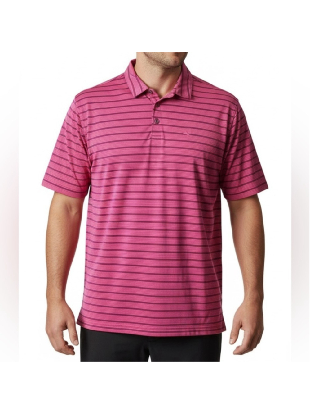 Tommy Bahama Island Zone Sz 2XL Java Red Palm Desert Driver Stripe Polo Shirt